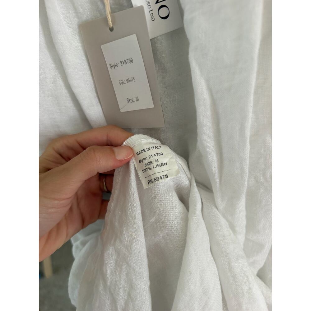 NWT Francesca Bettini Italy Linen White Dress - Picture 6 of 9